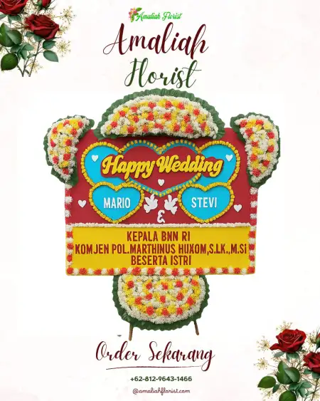 Papan Bunga Pernikahan Peleman